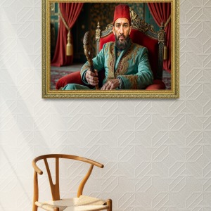 Abdülhamid Han Bastonlu Tablo 60x80 Cm Tablo