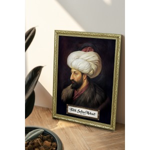 Fatih Sultan Mehmet Canlı Çerçeveli Tablo