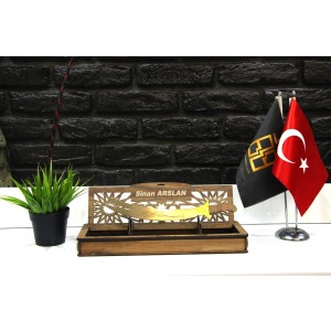 Dekoratif Ahşap Kutulu Hz. Ali Kılıcı Zülfikar (30 CM)